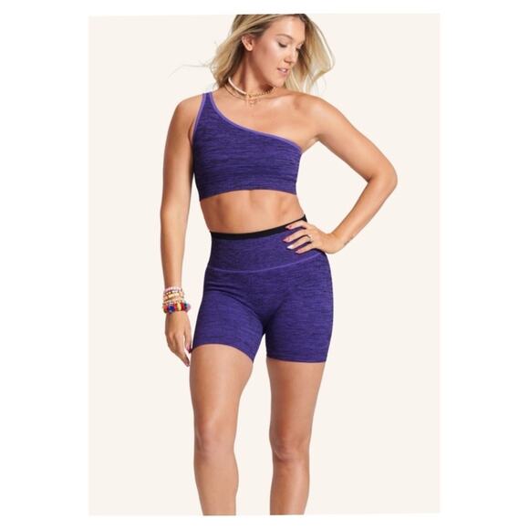 Peloton One Shoulder Seamless Sports Bra M/L Purple - Picture 1 of 6